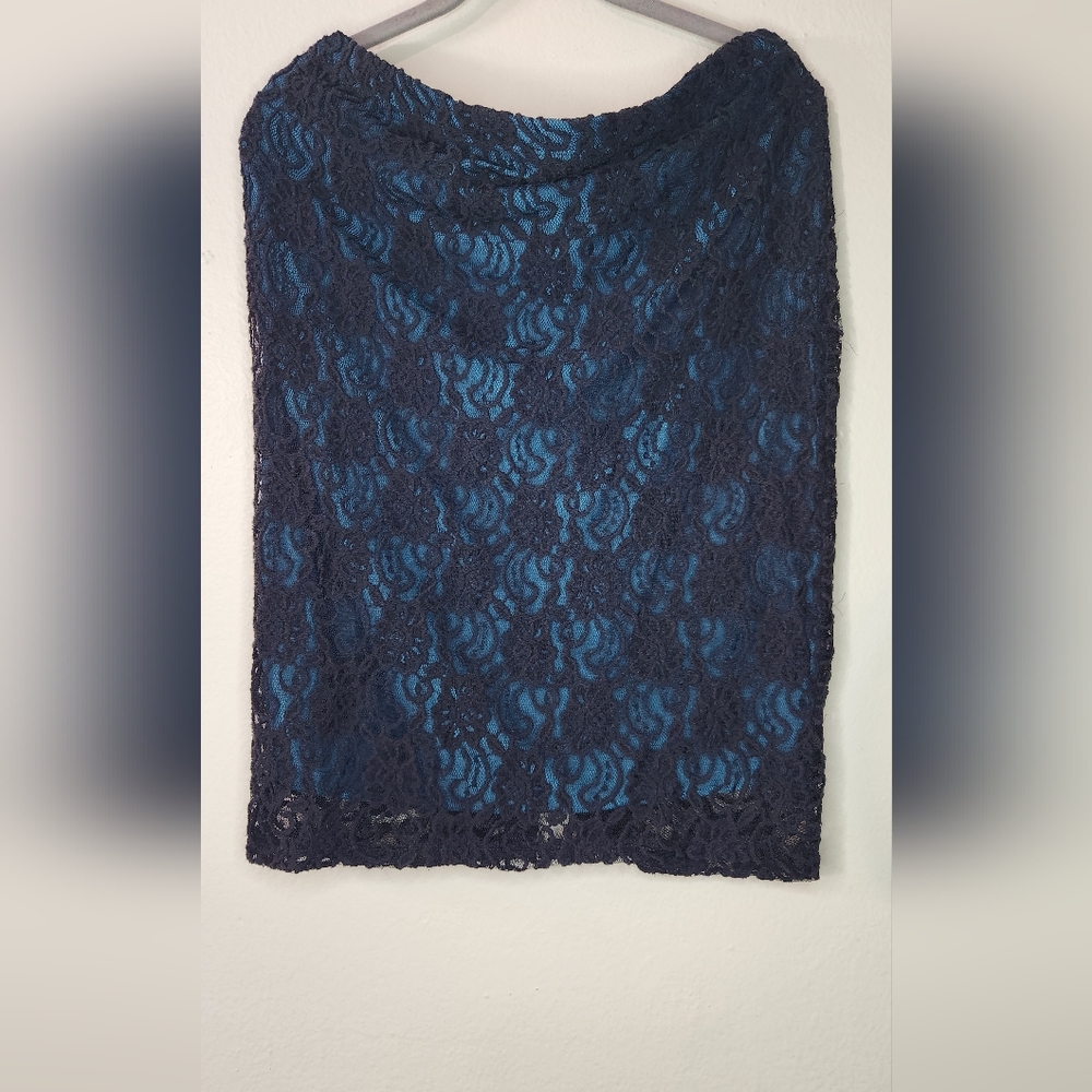 Elegant Teal Lace Skirt